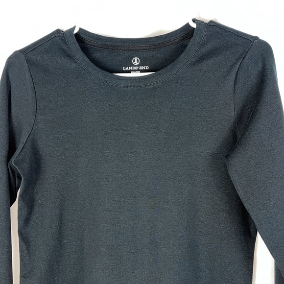 Land's End shaped crew neck long sleeve popover tee Sz XS - Picture 4 of 10